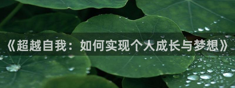 壹号大舞台：《超越自我：如何实现个人成长与梦想》